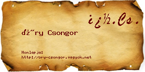 Őry Csongor névjegykártya